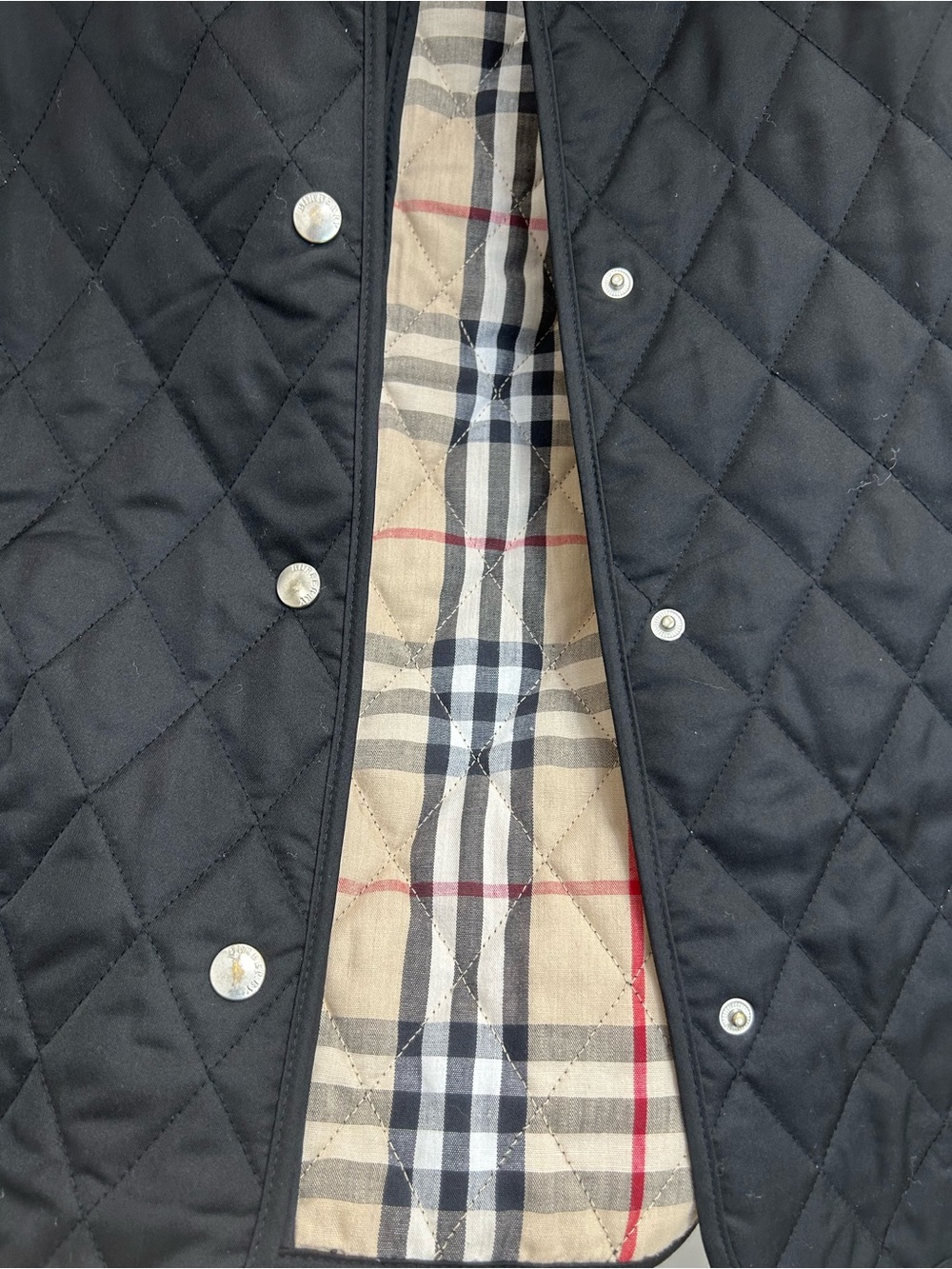 Vintage Authentic BURBERRY London Classic Nova Check Diamond Quilt Jacket Sz M - Picture 9 of 14